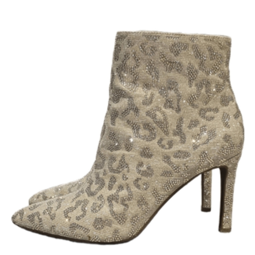 Gianni Bini Rhinestone Leopard Ankle Boots – Size 9  (fits 8.5)